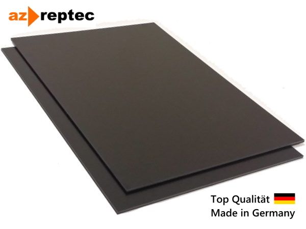 Plastique plaque ABS 1mm Noir 2000 x 1000 mm (2m x 1m) Film de protection unilatéral et Fabriqué en Allemagne | az-reptec